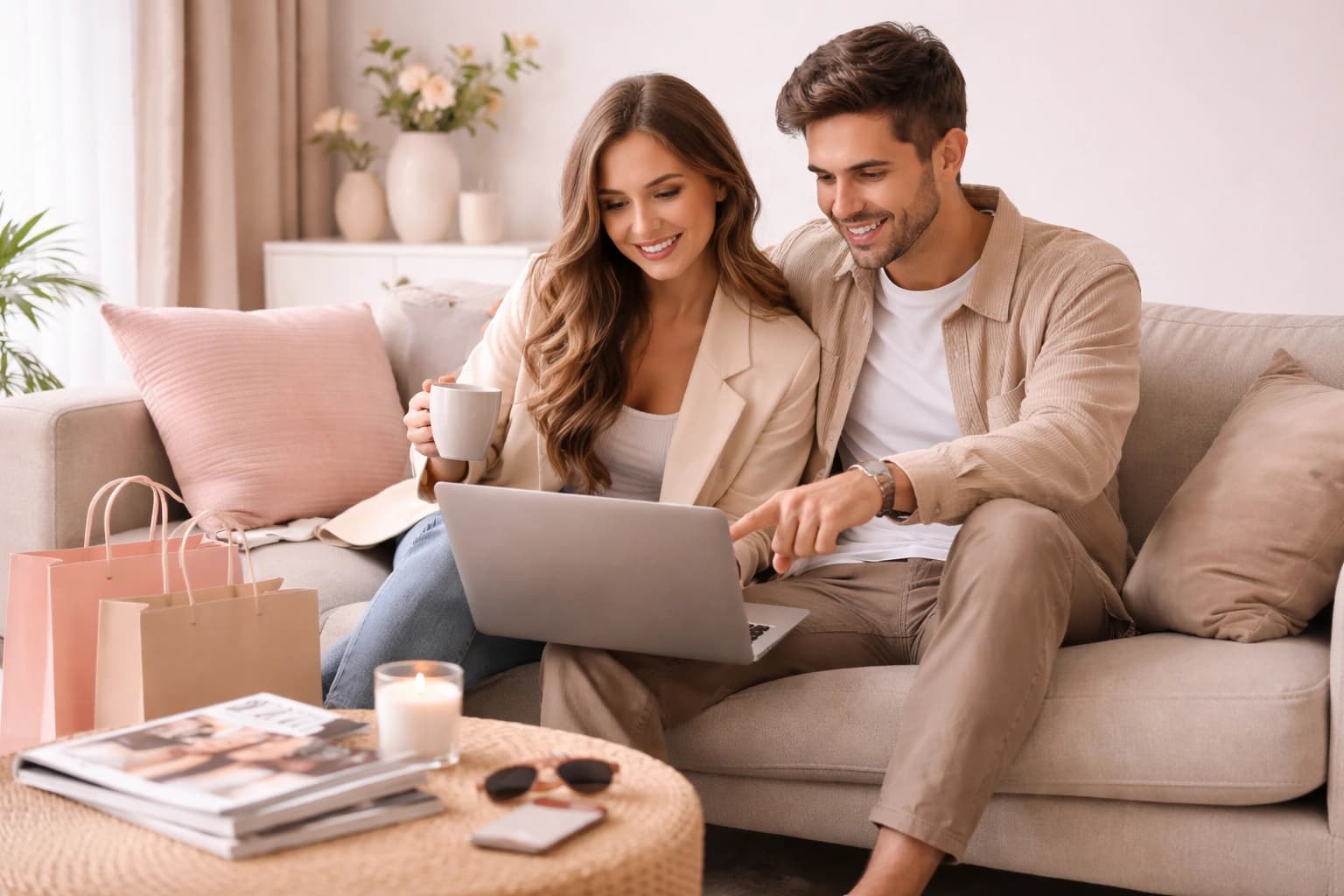 Couple shopping fashion online — ComparaModa